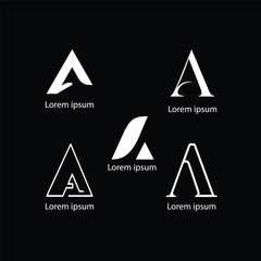 flat a logo templates collection