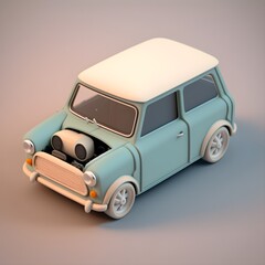 A small car created with generative AI tools