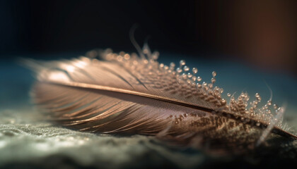 Softness and fragility of a feather quill generated by AI
