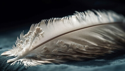 Soft feather in focus on tranquil background generated by AI