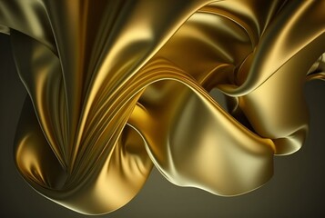 Abstract gold fabric background texture with golden elegant satin material. generative AI