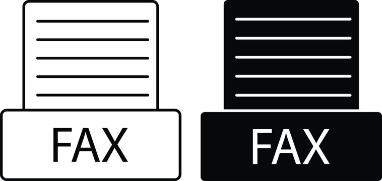 recommend clip art: Fax icon sheet, simple trendy flat style line and solid Isolated vector illustration on white background. For apps, logo, websites, symbol , UI, UX, graphic and web design. EPS 10.