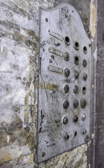 Old intercom in the city