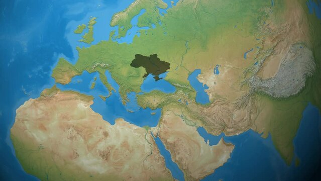 Globe North America to Ukraine Zoom In