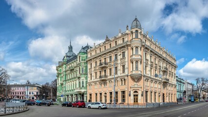 Fototapeta na wymiar Historic apartment Libman building on the Sadovaya street in Odessa, Ukraine
