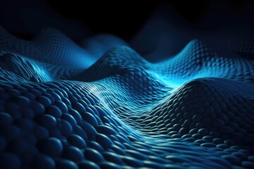 digitally created abstract wavy surface. Generative AI