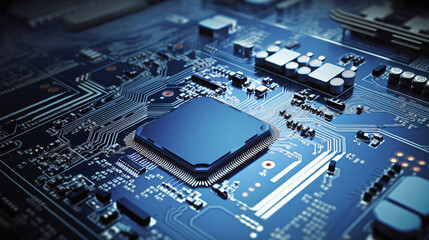 Fototapeta premium computer circuit board cpu tech nano chip manufacture future generative ai