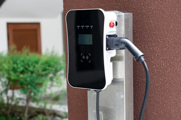 Progressive green energy-powered charging station concept for electric vehicle connected to home...
