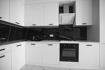 interior fashionable kitchen, home trendy design