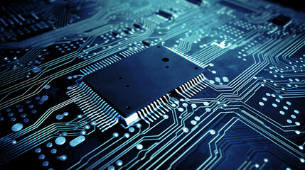 CPU chip device tech hardware mainboard background thumbnail generative ai