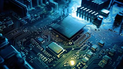 CPU chip device tech hardware mainboard background thumbnail generative ai