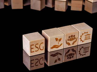 Environmental, Social and Governance symbols as a concept for following ESG principles