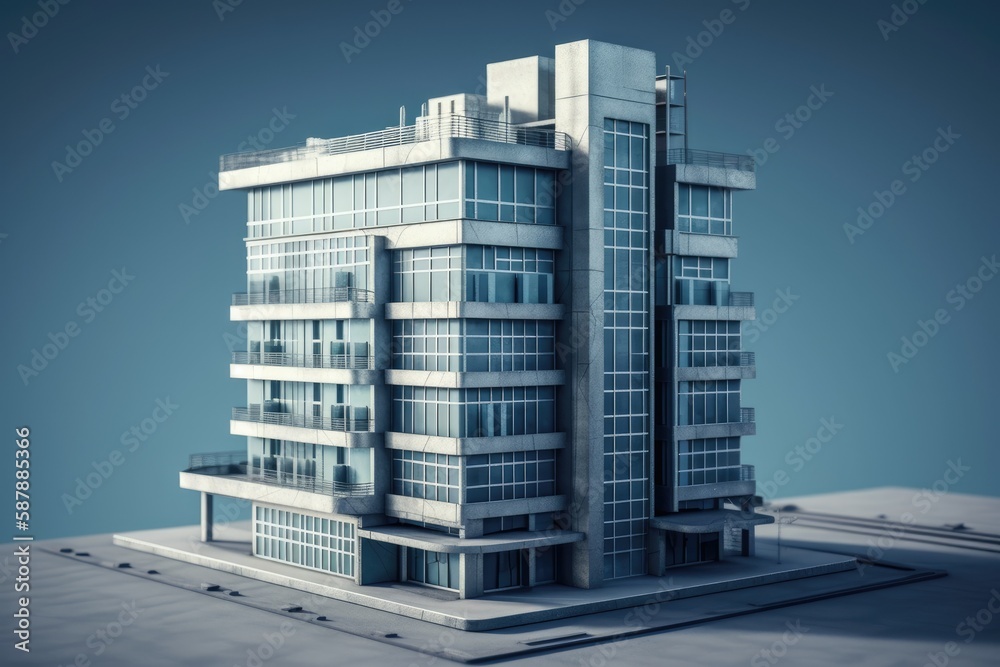 Wall mural skyscraper resting on a rooftop. generative ai