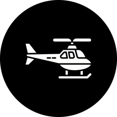Helicopter Glyph Inverted Icon