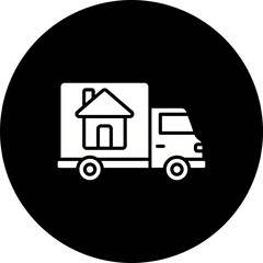 Mover Truck Glyph Inverted Icon