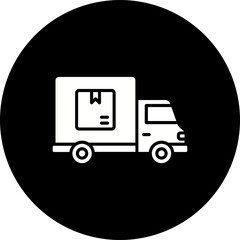 Delivery Truck Glyph Inverted Icon