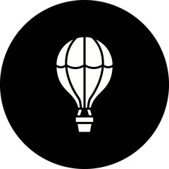 Hot Air Balloon Glyph Inverted Icon