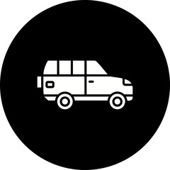 Wagon Car Glyph Inverted Icon