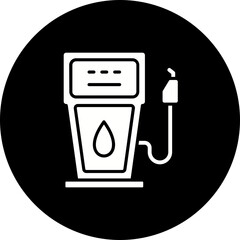 Petrol Pump Glyph Inverted Icon