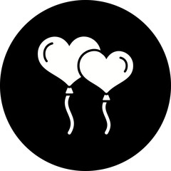 Balloons Glyph Inverted Icon