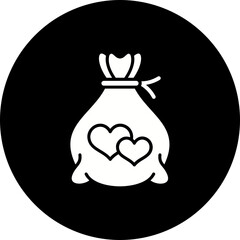 Money Bag Glyph Inverted Icon