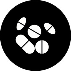 Fototapeta premium Pills Glyph Inverted Icon