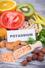 Healthy eating as source natural potassium, vitamin K, minerals and fiber