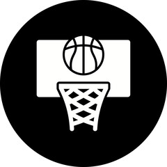 Basketball Glyph Inverted Icon