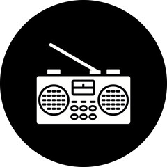 Radio Glyph Inverted Icon