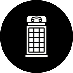 Telephone Booth Glyph Inverted Icon
