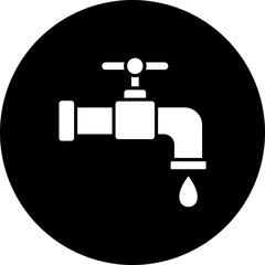 Water Tap Glyph Inverted Icon
