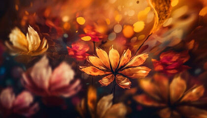 Vibrant beauty in nature autumn foliage colors generated by AI