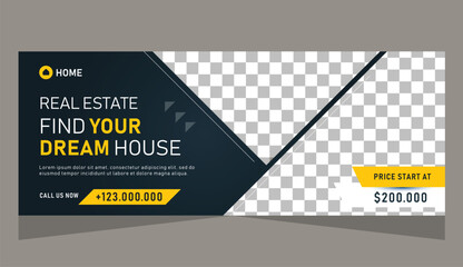 Abstract real estate sale banner background