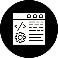 Web Coding Glyph Inverted Icon