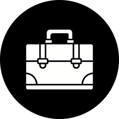Briefcase Glyph Inverted Icon