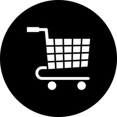 Cart Glyph Inverted Icon