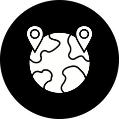 Globe Glyph Inverted Icon