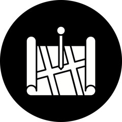 Pinned Location Glyph Inverted Icon