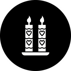 Candle Glyph Inverted Icon