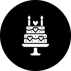 Cake Glyph Inverted Icon