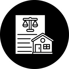 Property Law Glyph Inverted Icon