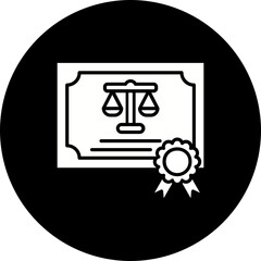 Certificate Glyph Inverted Icon