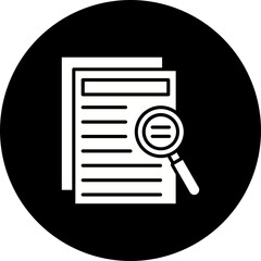 Investigation Glyph Inverted Icon