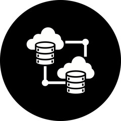 Cloud Storage Glyph Inverted Icon