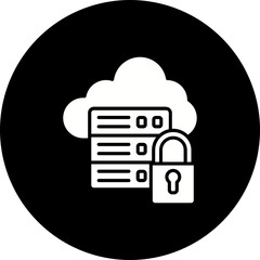 Fototapeta premium Secure Server Glyph Inverted Icon