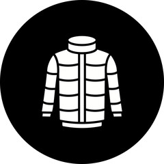 Winter Jacket Glyph Inverted Icon
