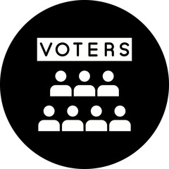 Voters Glyph Inverted Icon