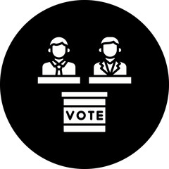 Elections Glyph Inverted Icon