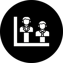 Bar Chart Glyph Inverted Icon