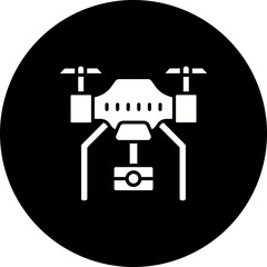 Drone Glyph Inverted Icon